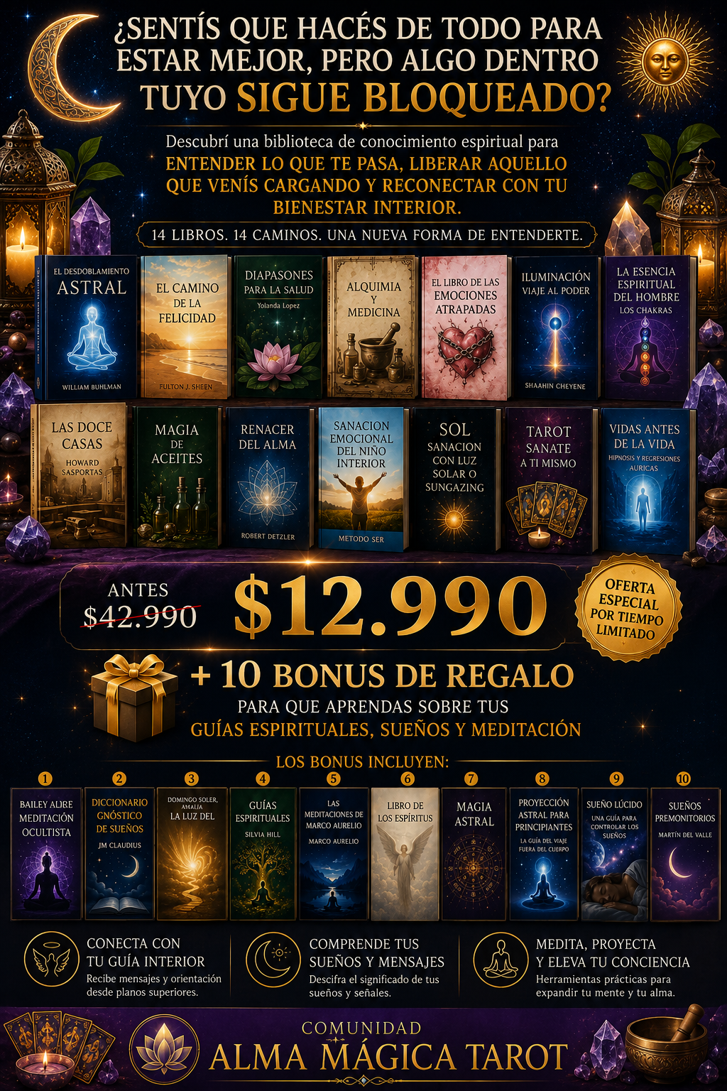 "Mega Pack de 14 Libros de Conocimiento Espiritual + 10 Bonus de Regalo | Descuento Especial"